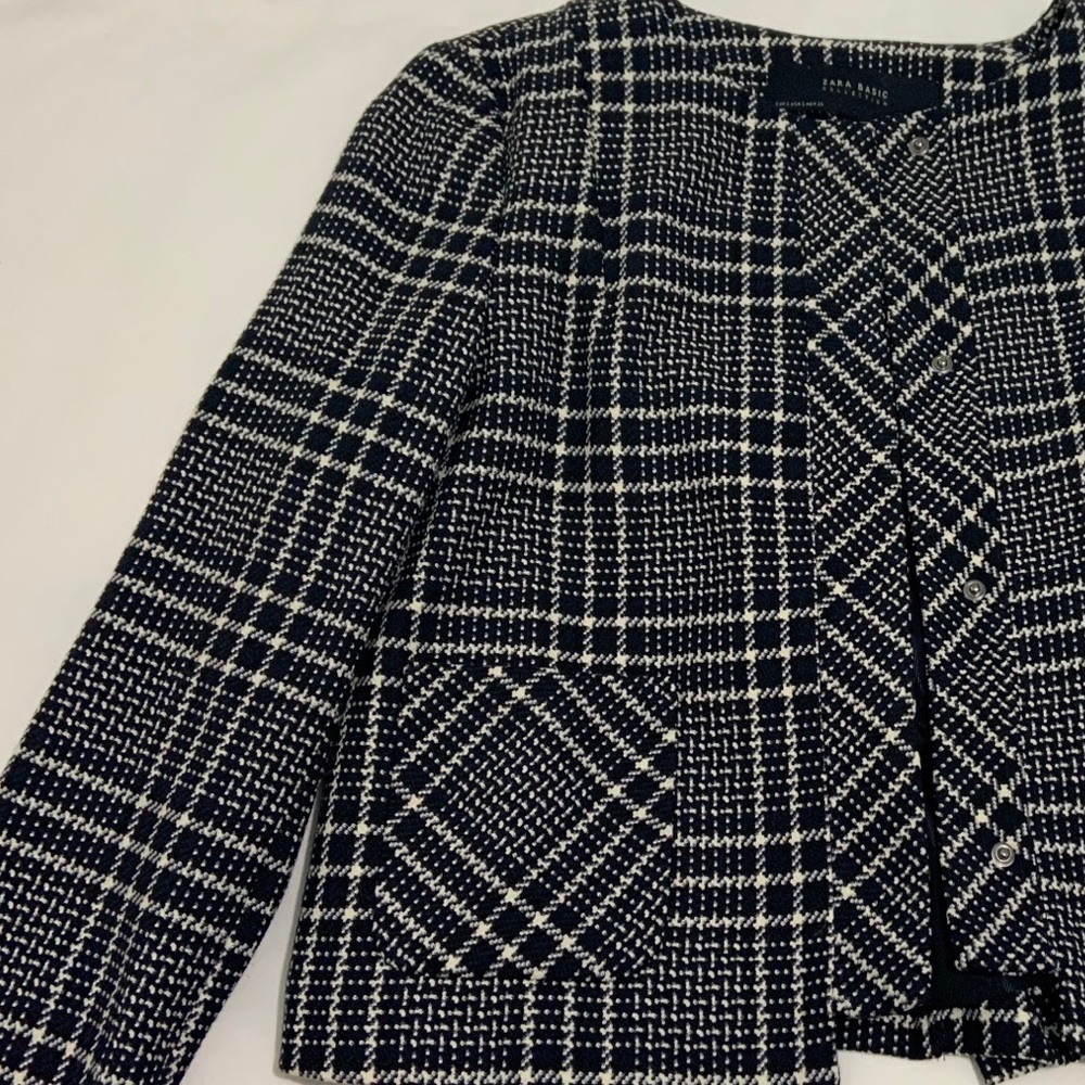 Zara Navy Blue Squared Blazer